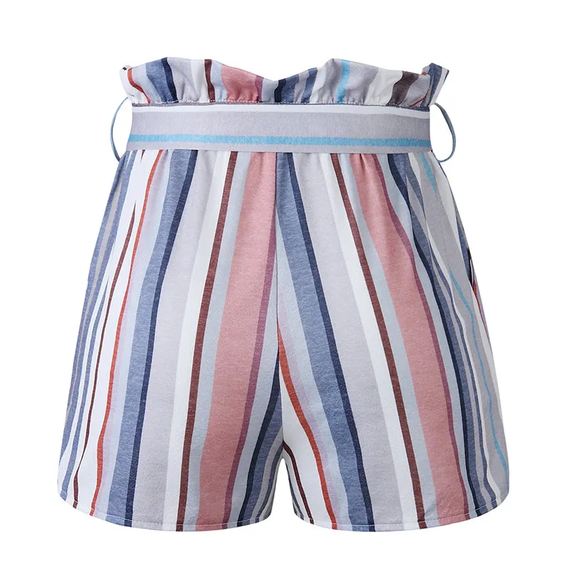Women's Summer Casual Striped High-Waist Shorts