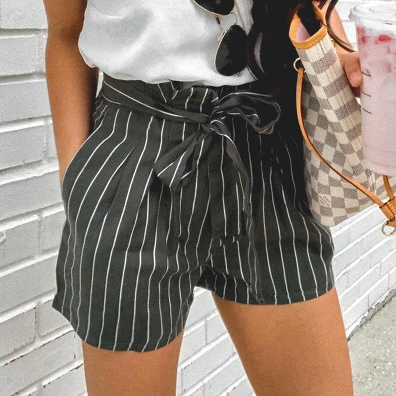 Women's Summer Casual Striped High-Waist Shorts