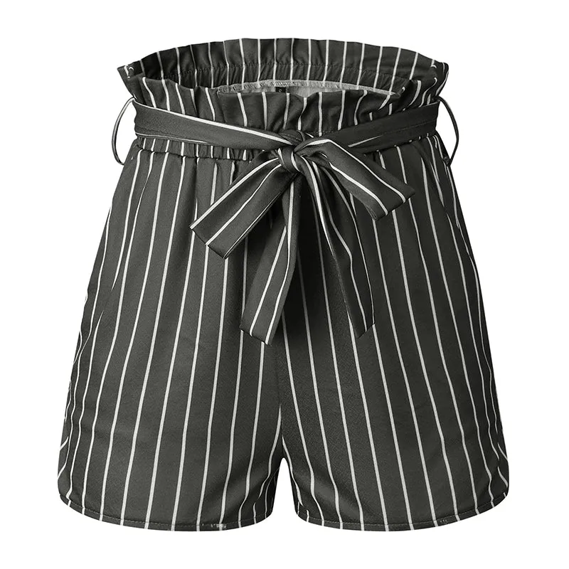 Women's Summer Casual Striped High-Waist Shorts