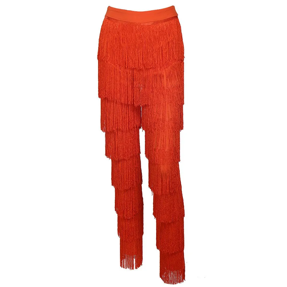 Women's Tassel High Waist Pants With Zipper