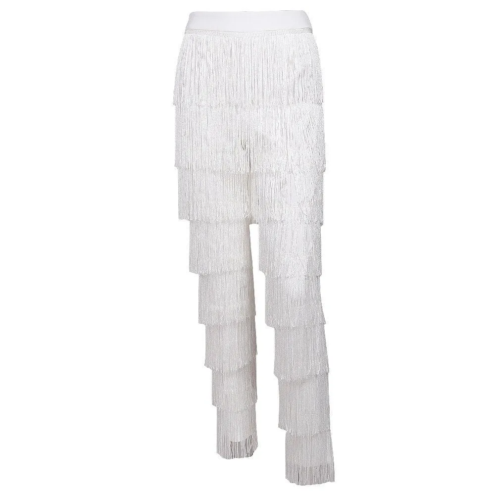 Women's Tassel High Waist Pants With Zipper