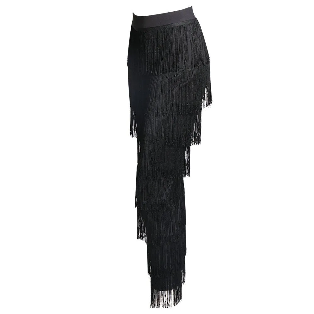 Women's Tassel High Waist Pants With Zipper