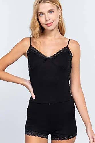 Women's V-Neck Thermal Lace Trim Set