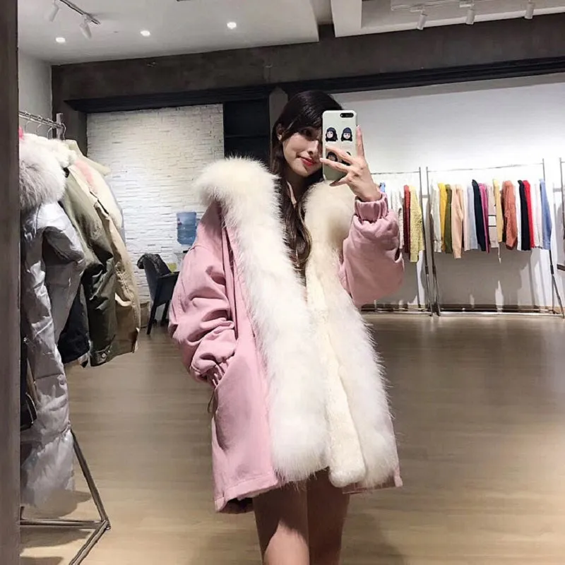 Women's Winter Casual Warm Long-Sleeved Parka With Raccoon Fur