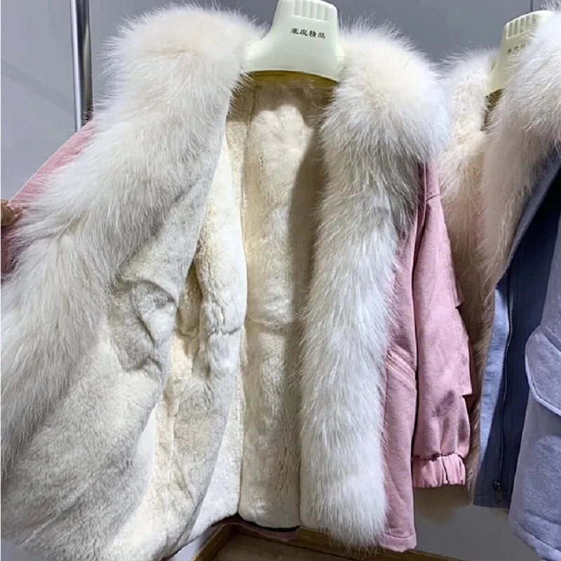 Women's Winter Casual Warm Long-Sleeved Parka With Raccoon Fur