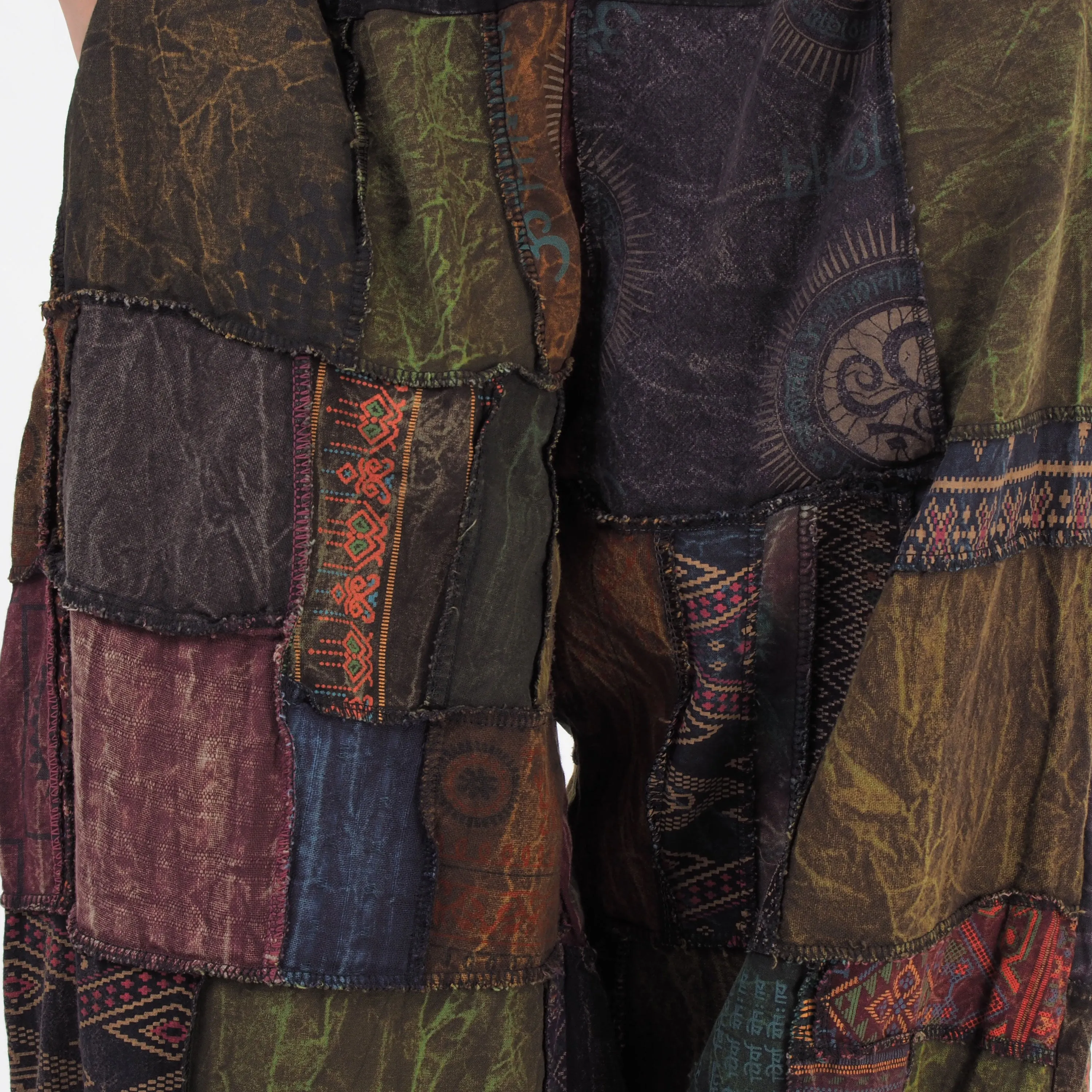 Women’s Zen Burgundy Patchwork Harem Pants