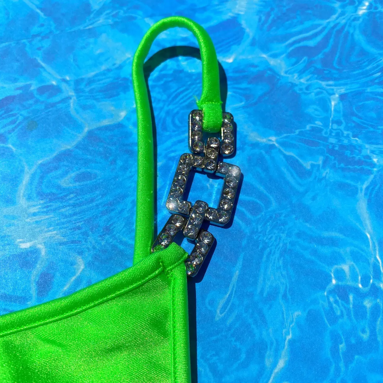 Y2K Bling Bikini Bottom | Neon Lime