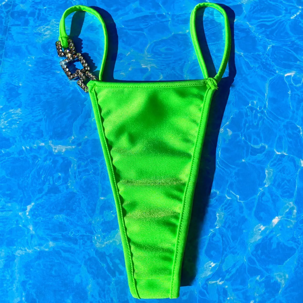 Y2K Bling Bikini Bottom | Neon Lime