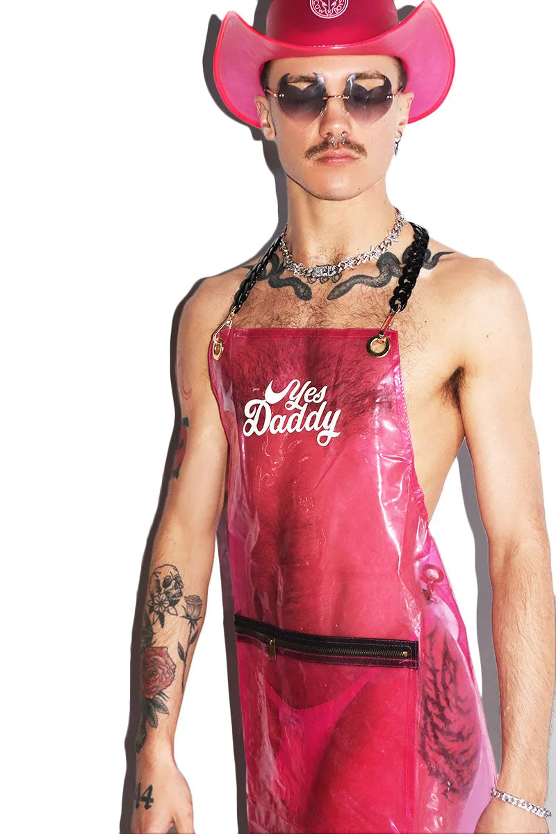 Yes Daddy Vinyl Apron- Pink