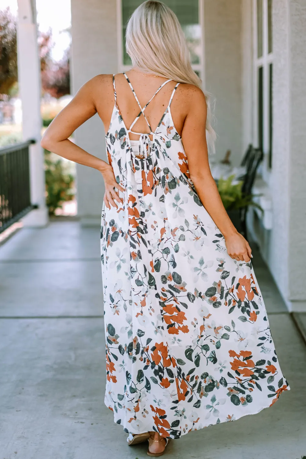 You Had Me At Brunch Floral Crisscross Maxi Dress