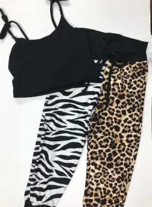 Zebra/Leopard 2 Tone Joggers